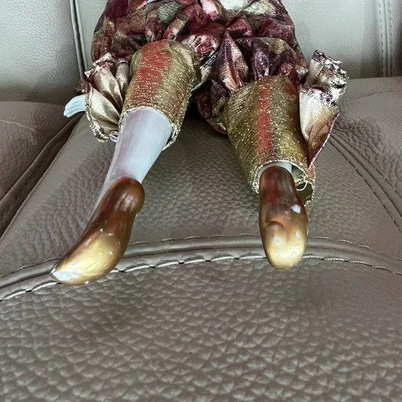 Vintage European Bijoux Brigitte Harlequin style porcelain doll